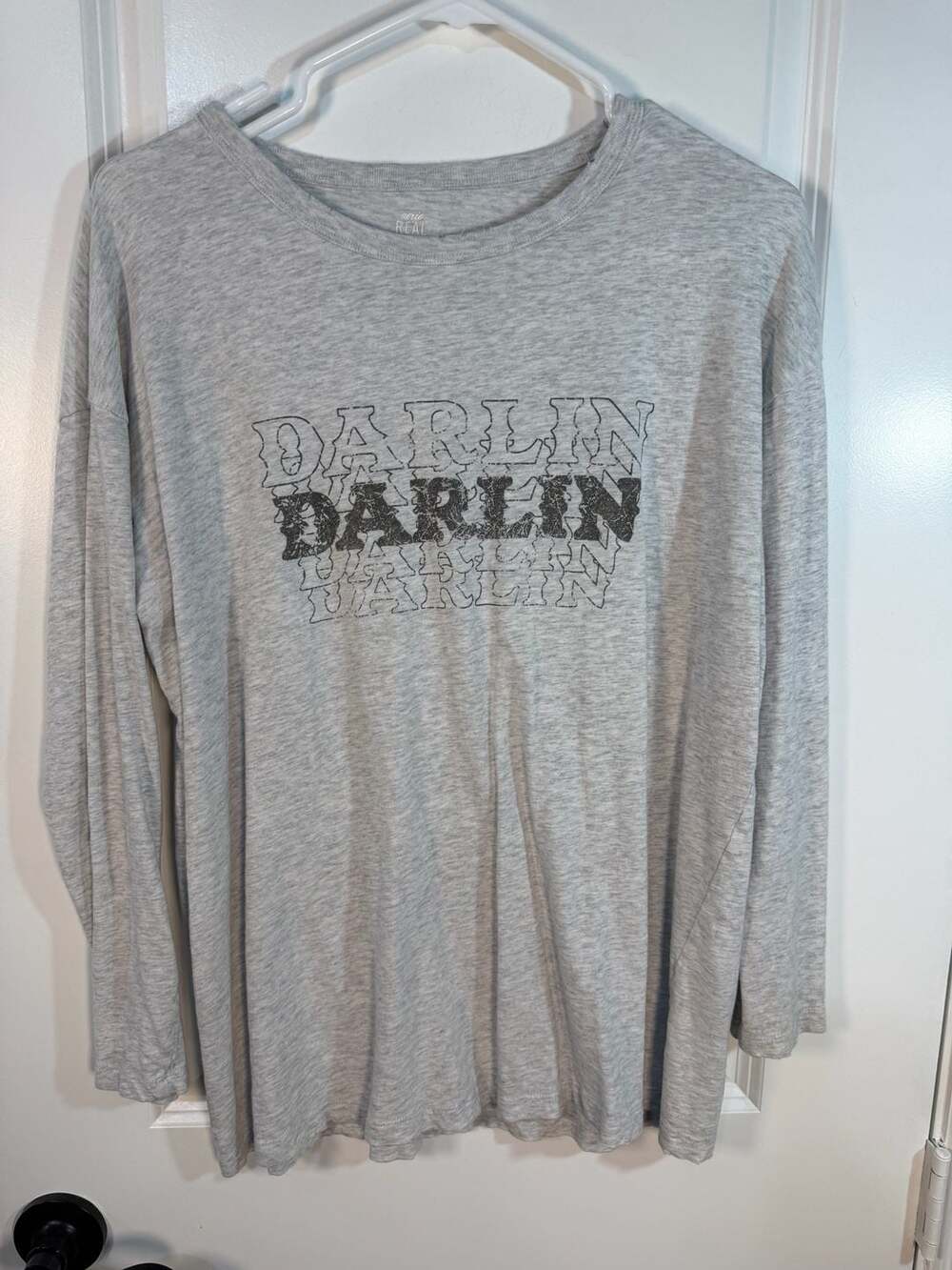 Aerie Real Soft Darlin Graphic Long Sleeve T-Shirt Size M
